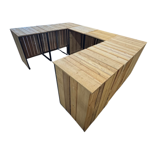 Buffet industriel habillage bois en U