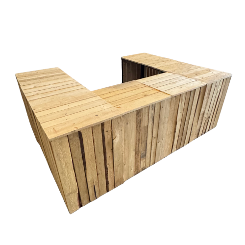 Buffet industriel habillage bois en U