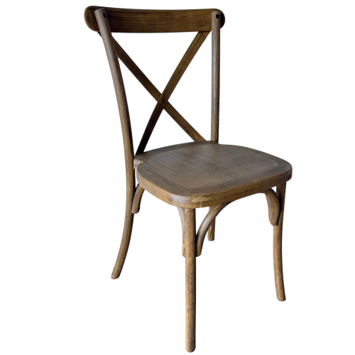 Chaise dos croisé bois vieilli