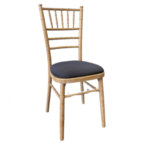 Chaise Chivari bois cérusé galette grise anthracite