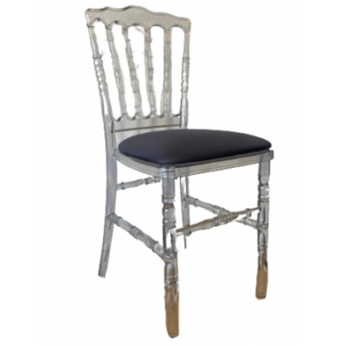 Chaise Napoléon Transparente galette grise anthracite