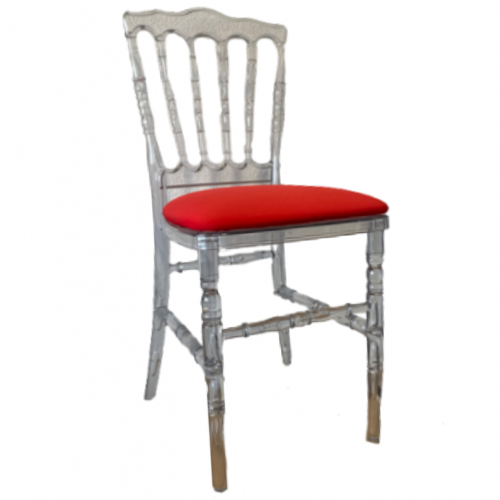 Chaise Napoléon Transparente galette rouge